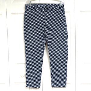 Slim City 8R Khakis by GAP Navy Blue & White Ankle Pants